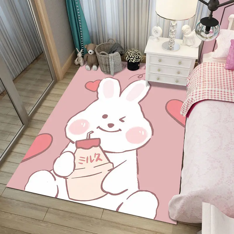 

Коврик для входной двери, милый розовый мультяшный напольный коврик для спальни, прикроватной комнаты, пушистый коврик, украшение для спаль...