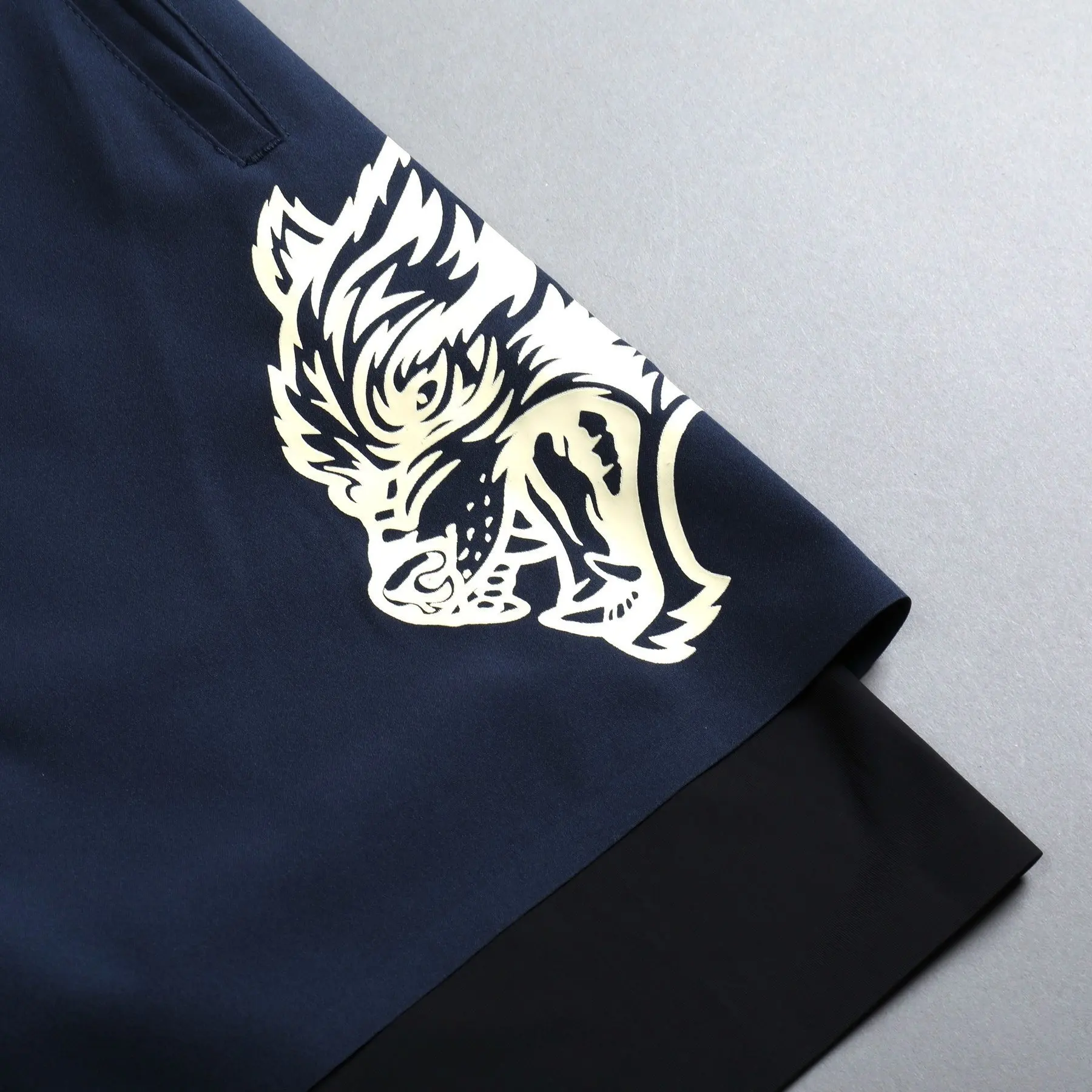 Summer Sports Shorts Men Fashion Trendy Beach Shorts Quick-Drying Running Fitness Fake Two-Piece Printed Casual Gym Shorts