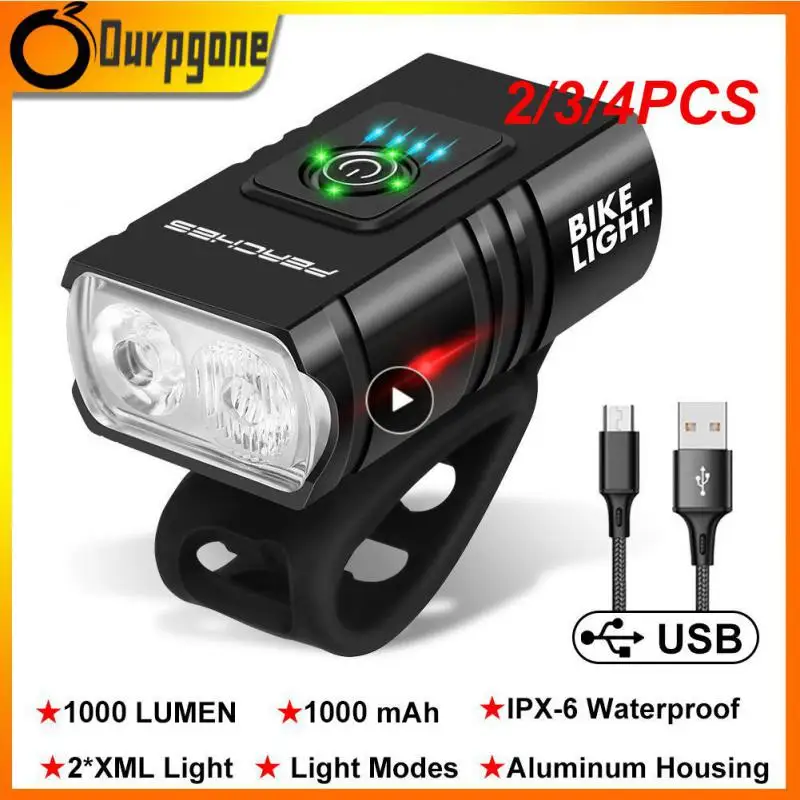 

6 Modes Bicycle Light LED Bicycle Lantern USB Rechargeable Light Aluminum Alloy Cycling Headlight Flashlight Bike Accessories