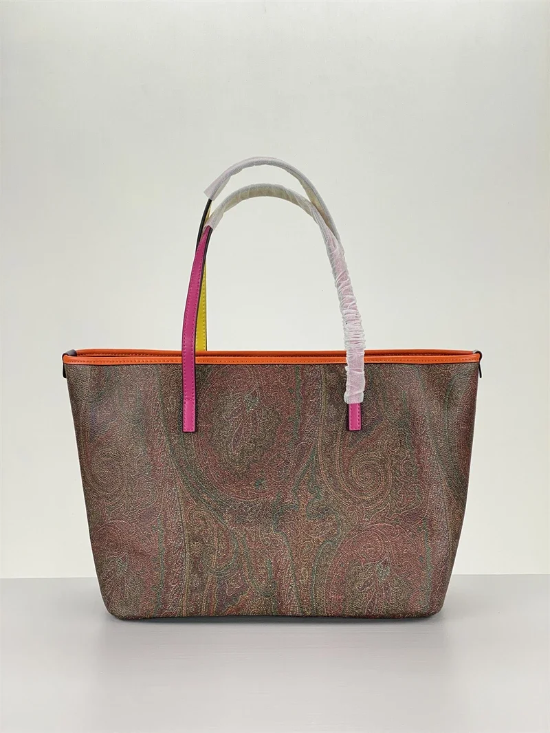 

Large Shopping Leisure Business Jacquard Shoulder Bag Hand Fashion Retro Tote Capacity Paisley Ladies Single