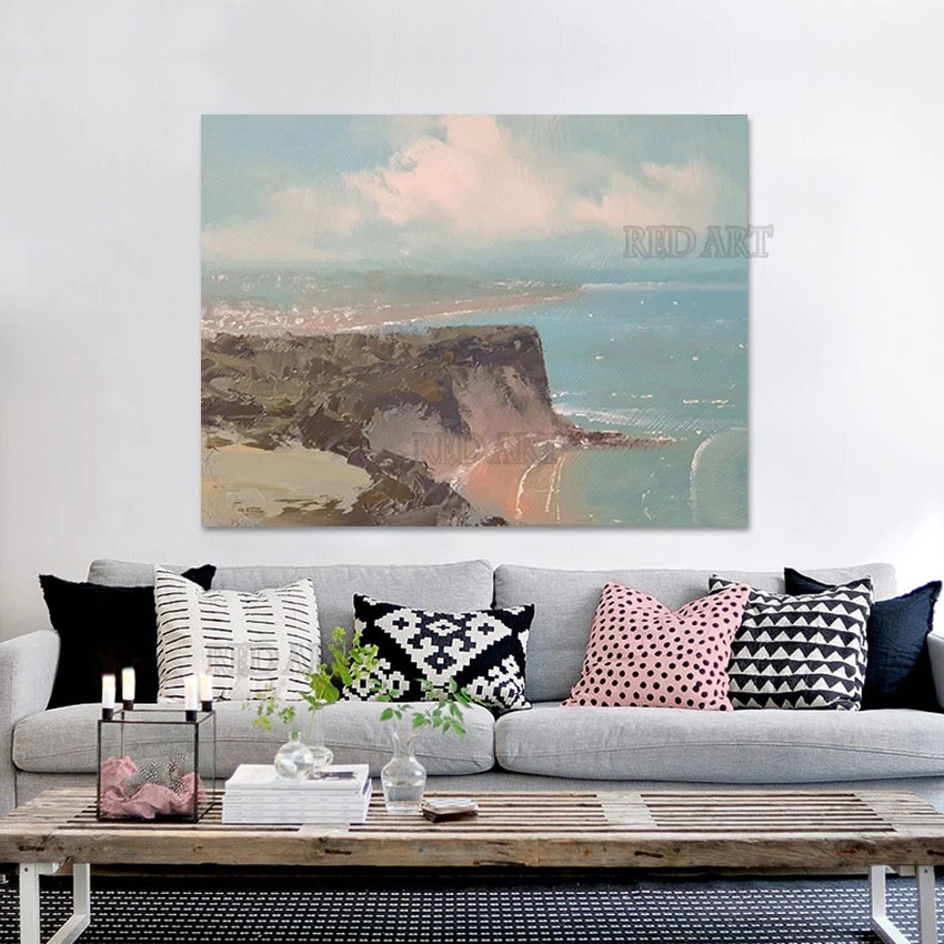 

Художественный настенный постер ручной росписи, толстая абстрактная цветная картина, художественный постер на холсте, без рамы, для украше...