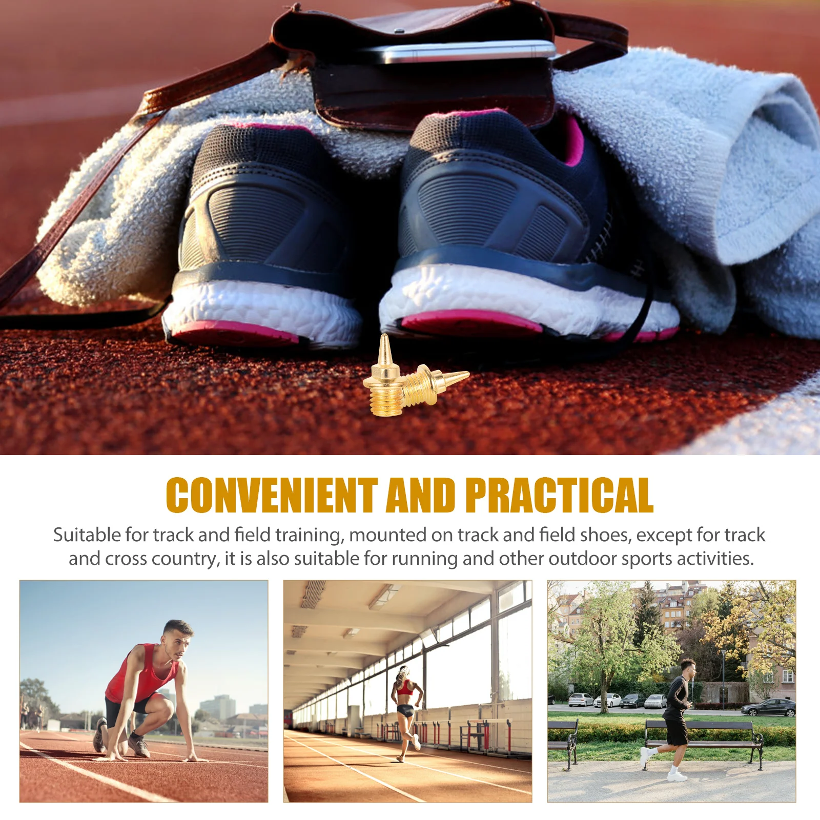 16 шт. гвозди для легкой атлетики золотые кроссовки сменные шипы обуви женские