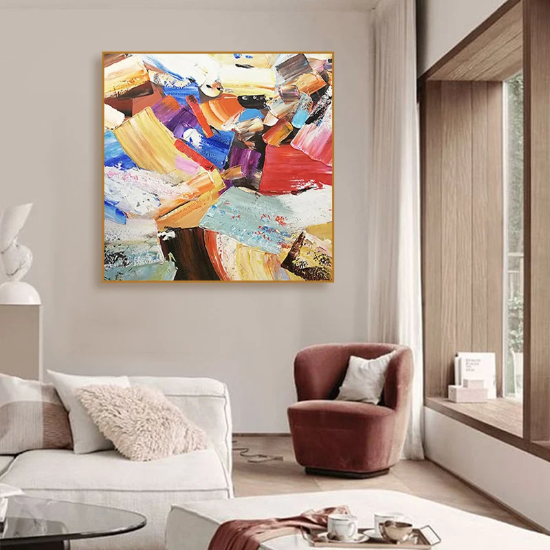 

Hand-painted Oil Painting Living Room Impression Decorative Painting Minimalist Abstract Art Hanging Painting Canvas Frameless