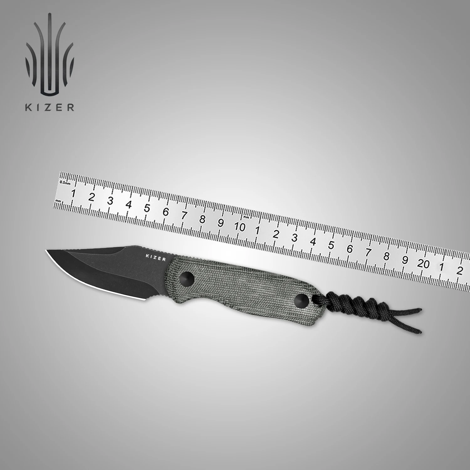 Фото Нож с фиксированным клинком Kizer Drop Bear 1092A1/1093A1/1094A1 с рукоятью из микарты/G10 и клинком из стали AEB-L/14C28N №3