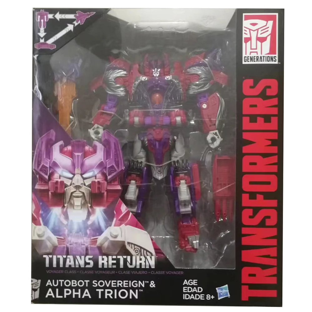 В наличии Hasbro Transformers Titans Return Alpha Trion 17 см Voyager Class Triple Changer Фигурка Модель Подарочные