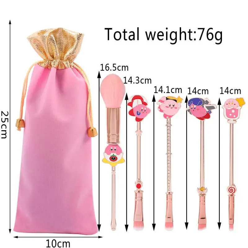 

Kirby Cartoon Fine Makeup Brush Animation Peripheral Creative Modeling Eye Shadow Brush Cute Five Pack, Portable Gifts for Girls