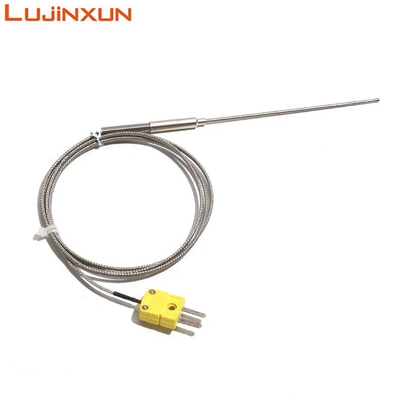 

LUJINXUN Гибкий провод для зонда диаметром 3/4/5 мм * 50-300 мм WRNK-191 K Бронированный датчик термопары с мини-вилкой 1 м/1,5 м/2 м Длина 1 шт.