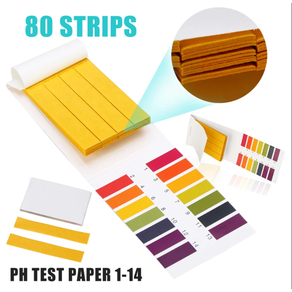 

80 Strips/pack PH 1-14 Litmus Paper PH Tester Papers Universal Indicator Paper Test Soil Acidity Test Strips for Water Aquarium