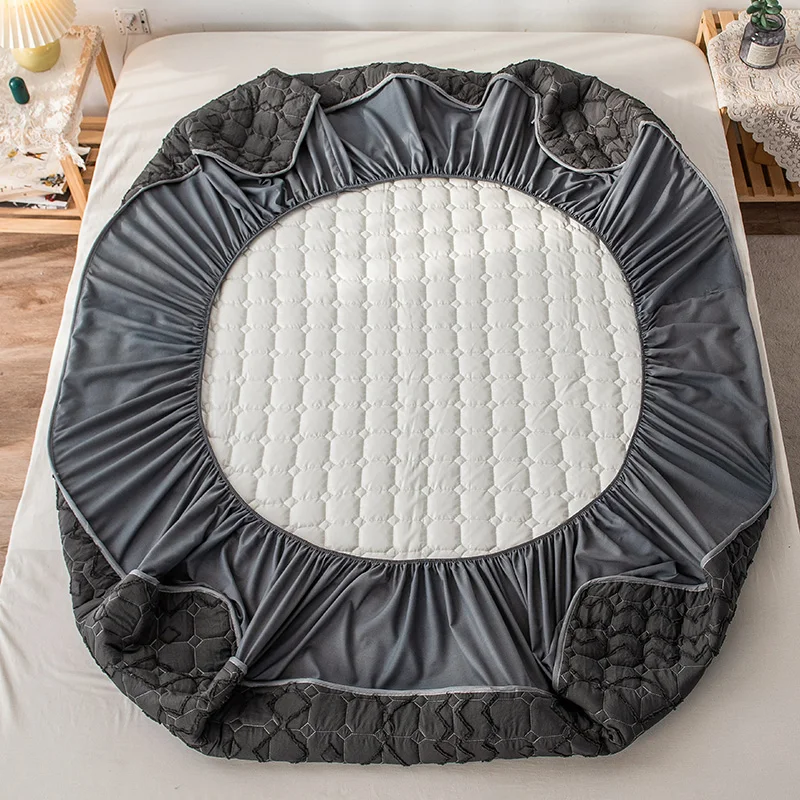 Чехол размера Queen водонепроницаемый матрас с цветочной резьбой без наволочки