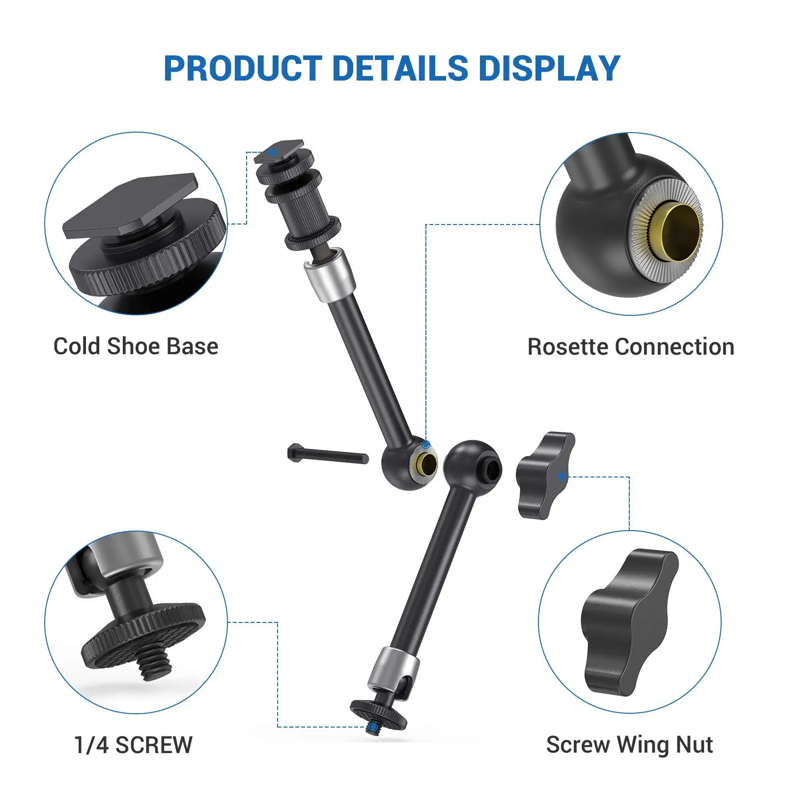 Регулируемый фрикционный шарнирный магический рычаг длиной 11 дюймов с
