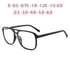 Очки для близорукости в большой оправе с защитой от сисветильник, квадратные готовые очки с минусовыми линзами, диоптрии от 0-0,5-0,75-1,0 до-6,0