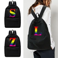 new backpack version rainbow printed female middle school student schoolbag casual back pack travel bag unisex youth backpack
