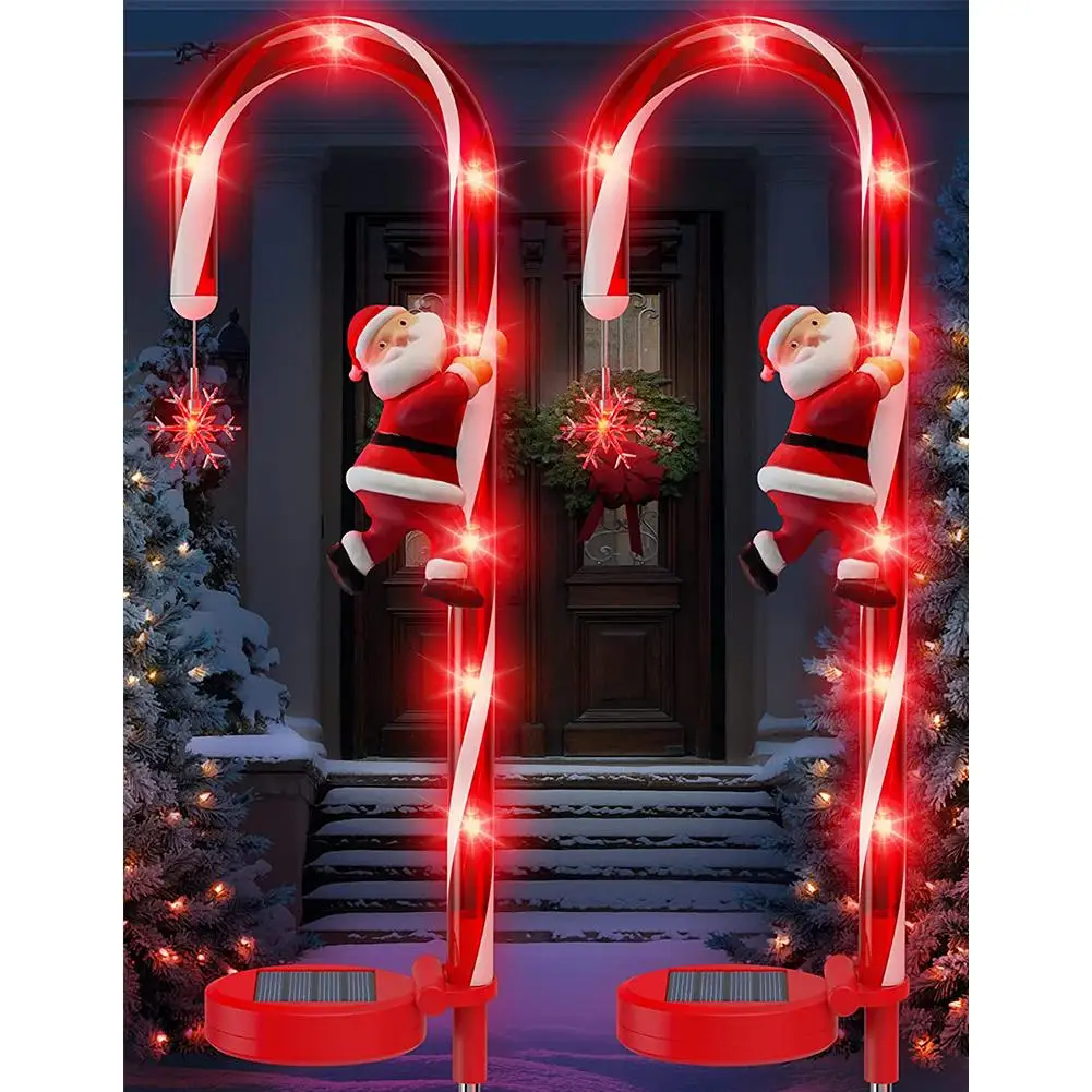 

2pcs Outdoor Solar Floor Lamp Christmas Decoration Led Light Waterproof Torch Lamp Ground Paths Plug Lighting