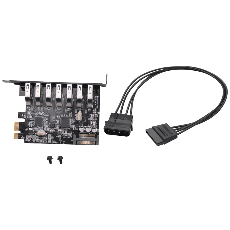 

USB 3.0 PCI-E Expansion Card Adapter 7 Ports USB 3.0 Hub Adapter External Controller PCI-E Extender PCI Express Card