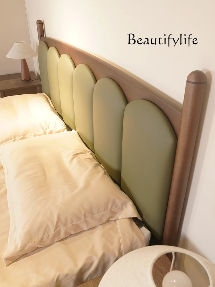 Кровать из массива дерева во французском китайском стиле 1 8 м Черная мягкая