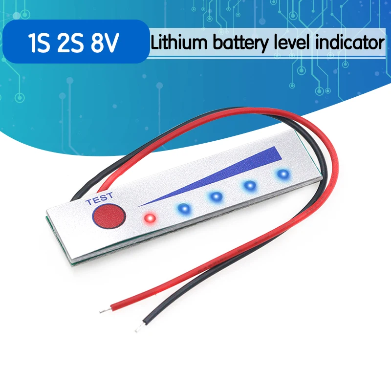 

Lithium Battery Level 1S 2S 8V 3S 12V 4S 16V 5S 21V 6S 25V Indicator Tester LCD Display 18650 Lipo Li-ion Battery Meter Module