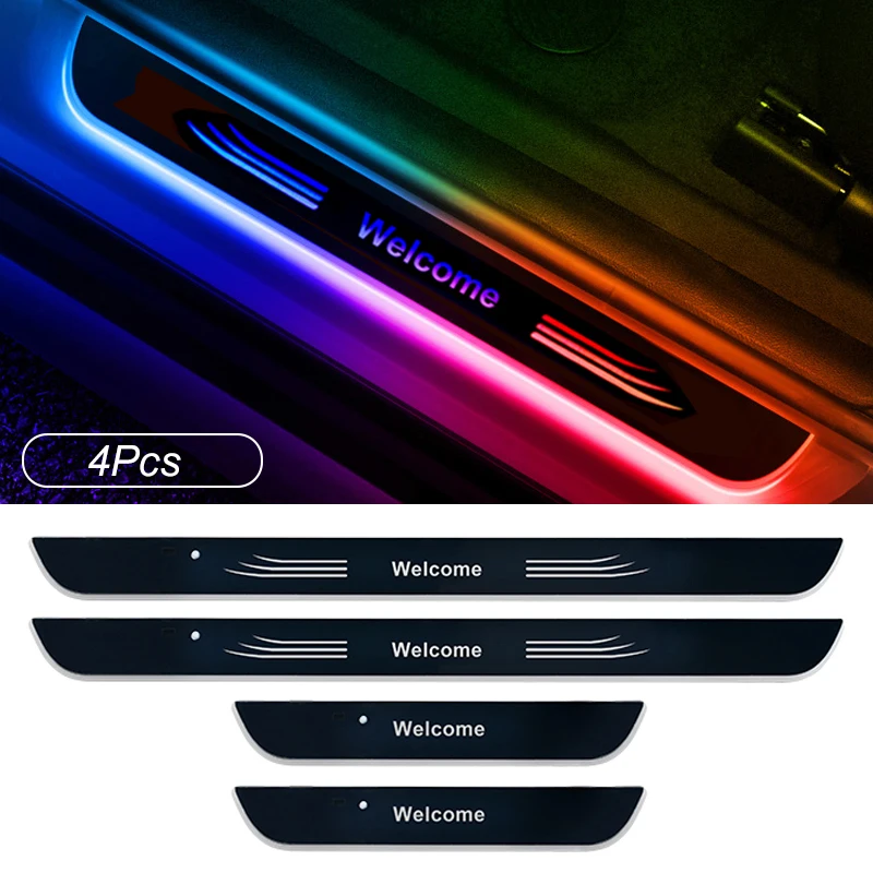 

【Индивидуальные】Порог автомобиля, светодиодные автомобильные окружающие освещение, RGB, приветственный педальный светильник для Hyundai Nissan Toyota Mazda B-MW, другой авто