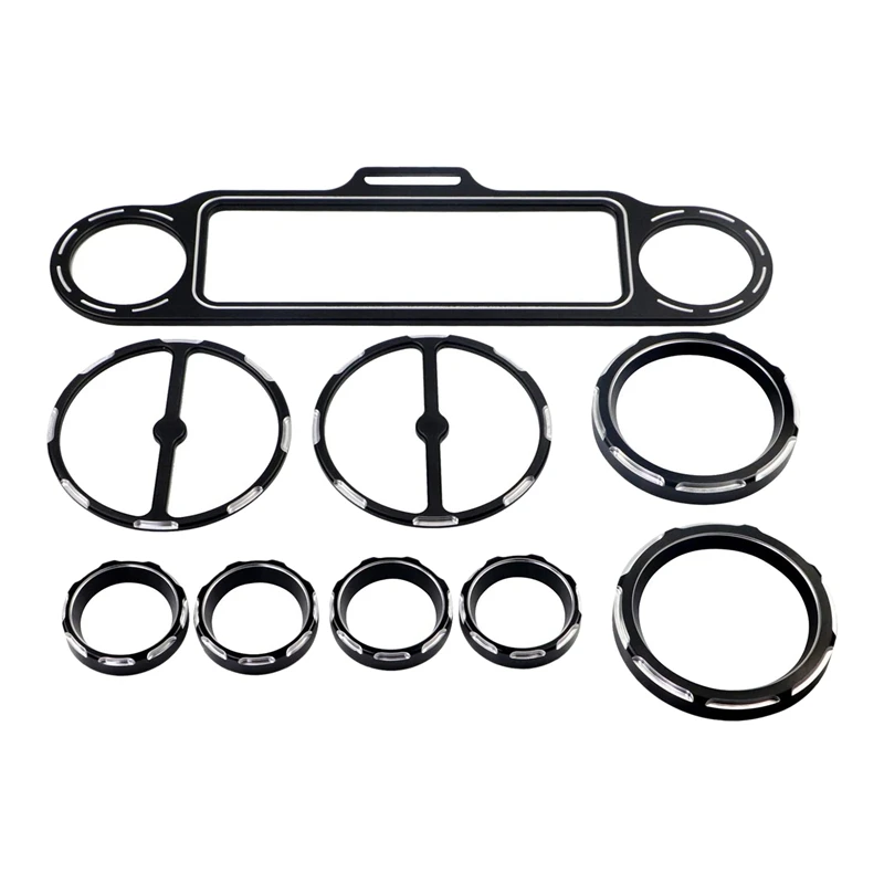 

Motorcycle Kits Black Stereo Accent+Speedometer+Speaker Trim Ring For Touring Electra Glide Street Glide