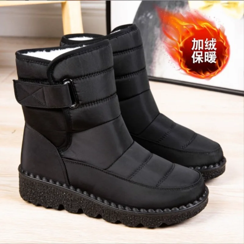 Women's Boots 2023 New Winter Warm Wedge Platform Shoes Snow  Waterproof Low Heel Ankle Boots Women Shoes Women