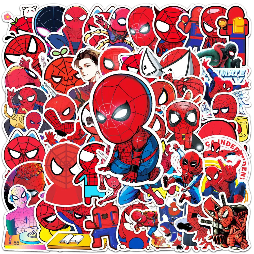 10/30/57pcs Disney Cartoon Superhero Spiderman Stickers for Kids Toys DIY Skateboard Laptop Luggage Vinyl Cool Stickers Decals