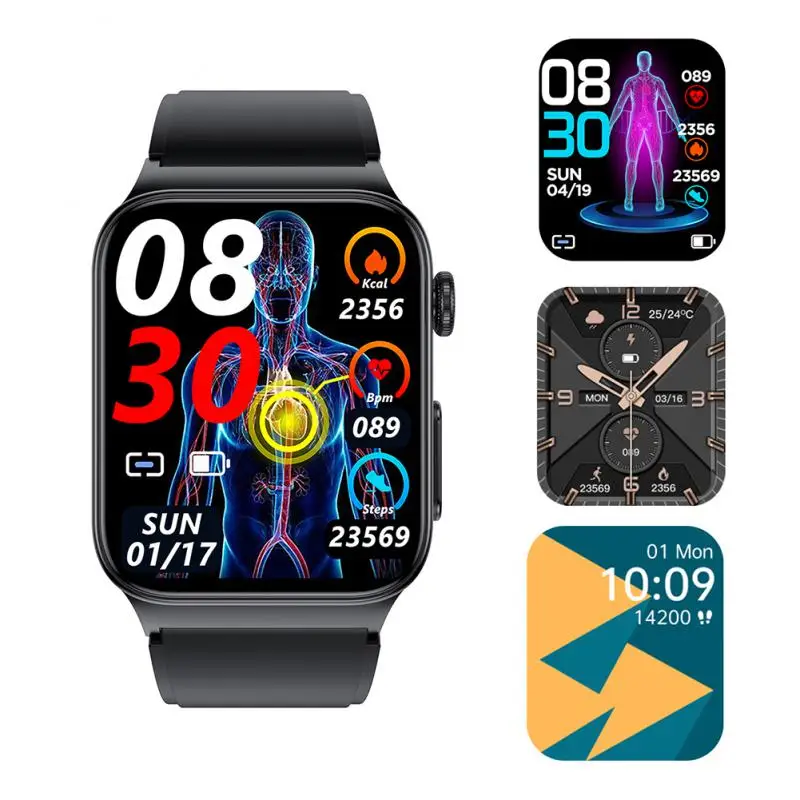 

RYRA New E500 Smart Watch ECG PPG HRV PTT Blood Glucose Blood Pressure Body Temperature Monitor IP68 Waterproof Smartwatch