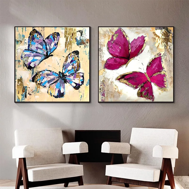 

Abstract Colorful Butterfly Poster Painting Vintage Animal Canvas Paintings and Prints Wall Art Picture Living Room Home Cuadros