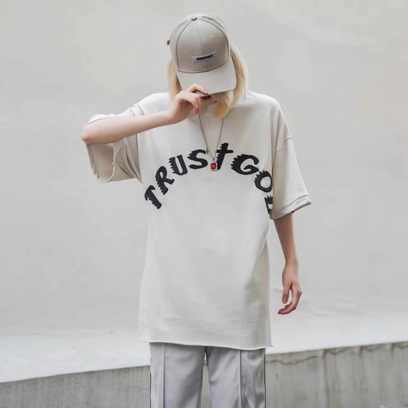 Футболка Trust God для мужчин и женщин рубашка с коротким рукавом принтом по