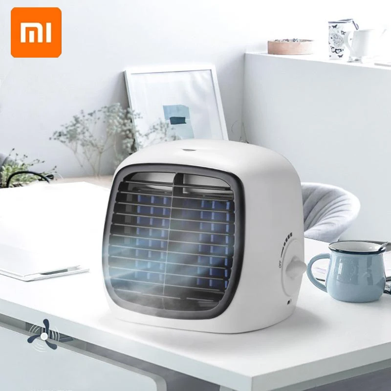 

XIAOMI Mini Air Cooler Портативный Настольный Маленький Вентилятор Увлажнение Холодный Офис Домашнее Охлаждение Водяное Охлаждение Небольшой Кондиционер