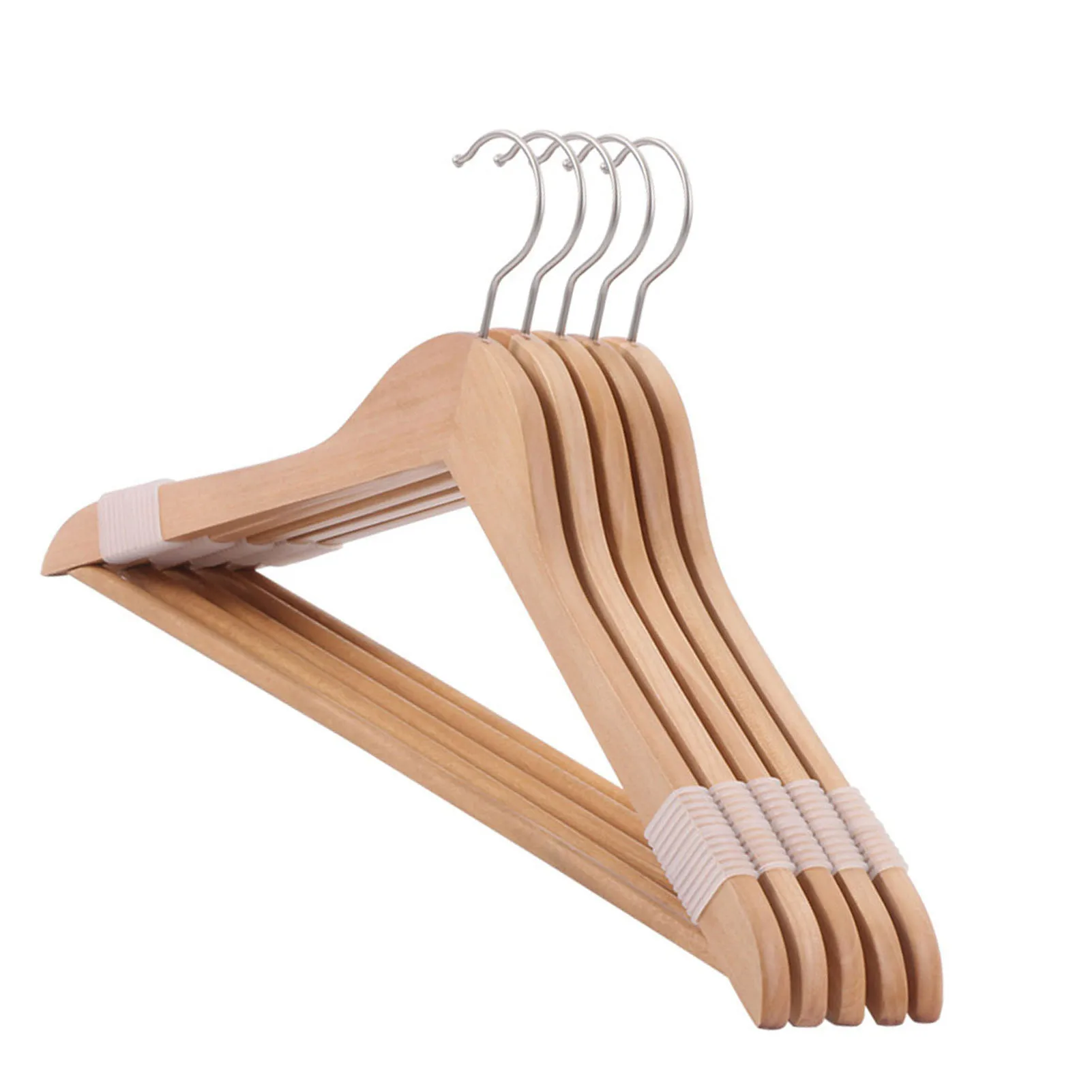 

5pcs Home Wooden Hangers 360-Degree Rotatable Hangers for Coats Jeans Trousers