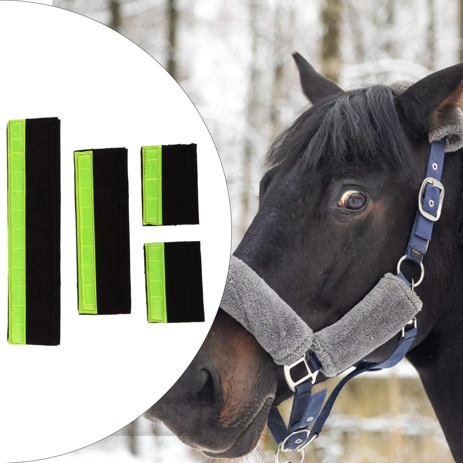 4 шт. защитный чехол для носовой полосы с подкладкой лошади и светоотражающими