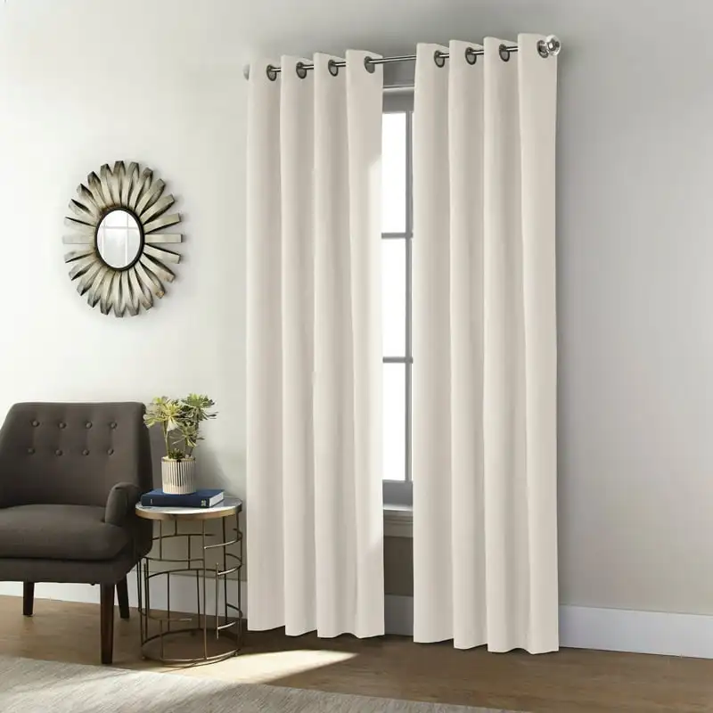 

Total Blackout Textured Curtain Panel 52" x 84" in Off-white