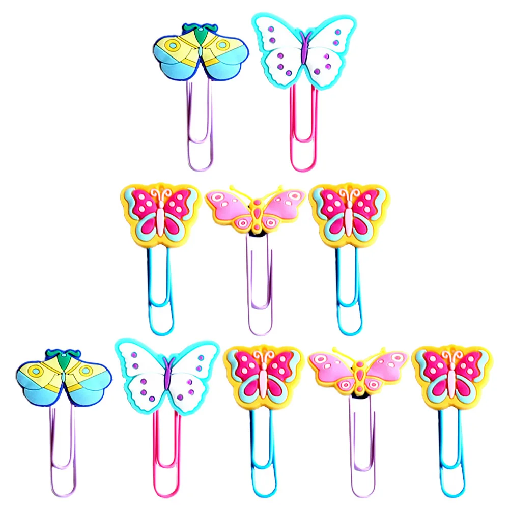 

20 PCS Paper Clamps Butterfly Bookmark Marker Clip Paper Paperclip Page Markers Silica Gel Office