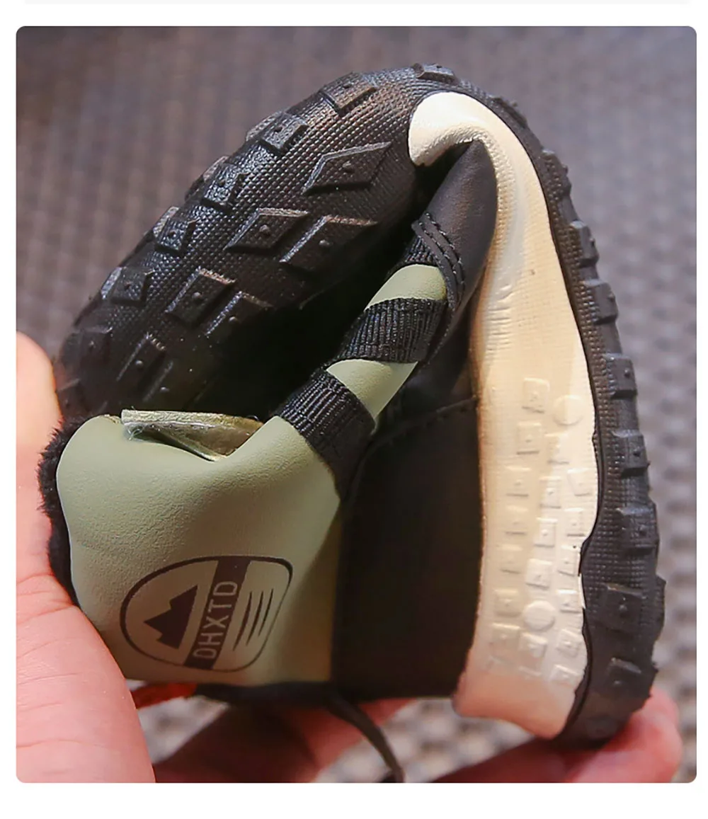 Подростковые зимние ботинки толстые теплые плюшевые нескользящая трендовая