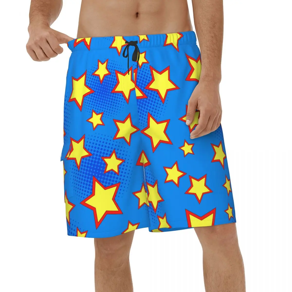 

Casual Shorts Superhero Stars Quick Dry Men's Beach Board Shorts Men Swimwear