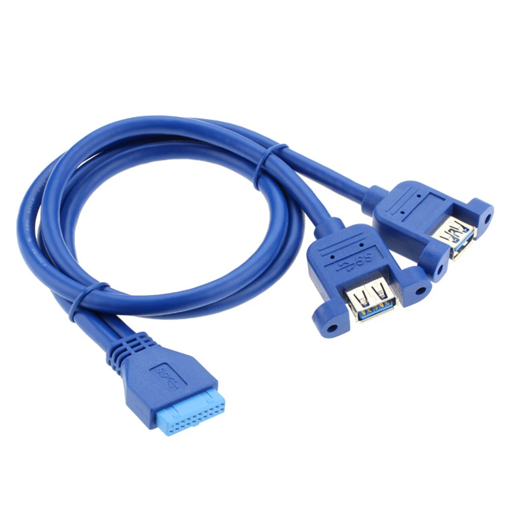 USB3.0 20-контактный Удлинитель для кабеля двойной мама с ушным удлинителем задний