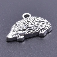 new 15pcslot fashion kawaii silver color zinc alloy hedgehog charms pendants for men and women jewelry making diy accessories