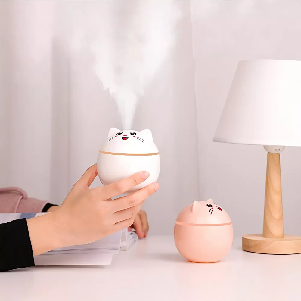 

NEW2023 Air Humidifier Mini Ultrasonic USB Essential Oil Diffuser Car Purifier Aroma Anion Mist Maker for Home Car with LED Nigh