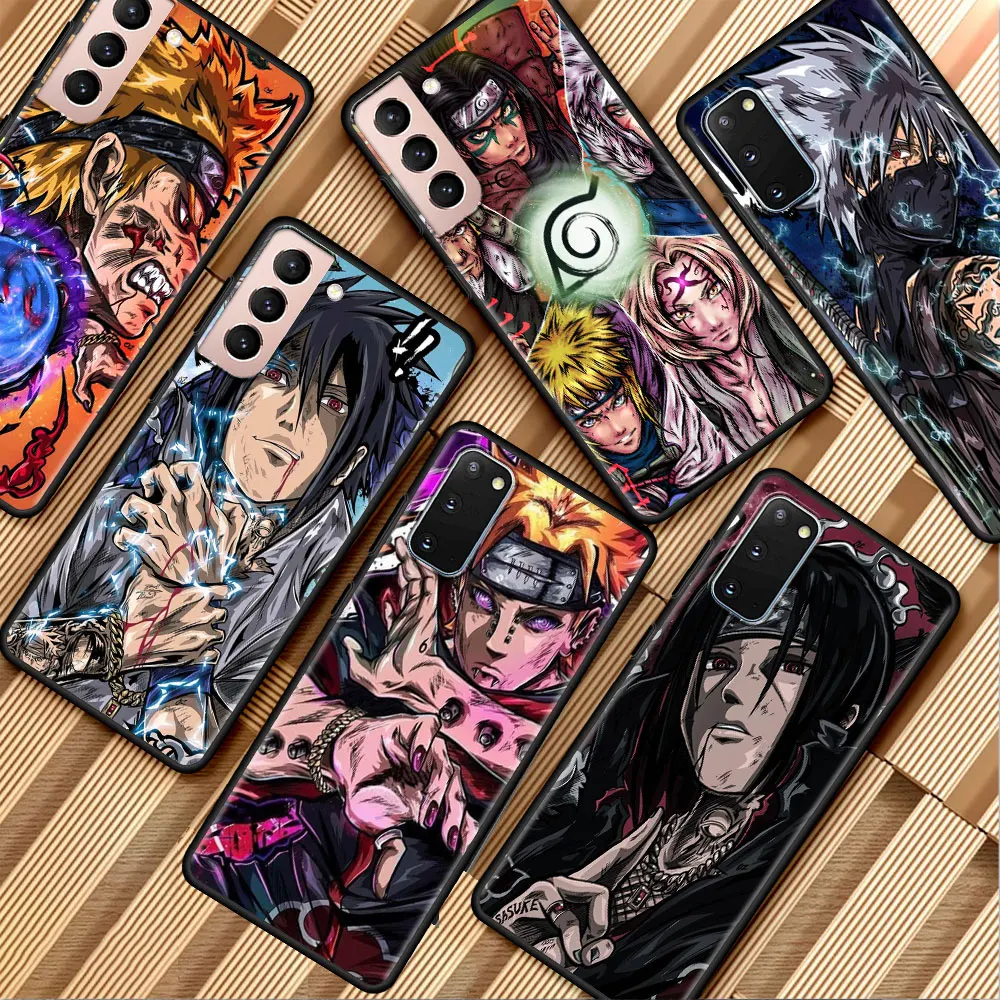 

Black Case For Samsung Galaxy S20 FE S22 S21 Ultra S10 S9 S8 Plus Ultrathin SmartPhone Funda Note 20 Shell Kakashi Naruto Sasuke