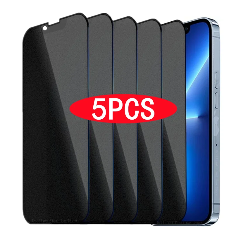 

1-5Pcs Privacy Screen Protectors for IPhone 13 12 Pro Max Mini 7 Plus Anti-spy Protective Glass for IPhone 11 Pro XS MAX XR X SE