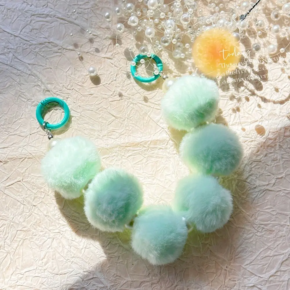 Плюшевый брелок-шарик волос Y2K