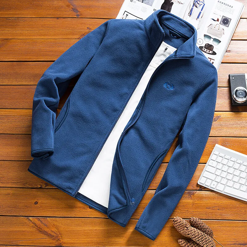

Men's fleece jacket Men's fleece jacket Autumn and winter inner liner Men's stand collar jacket