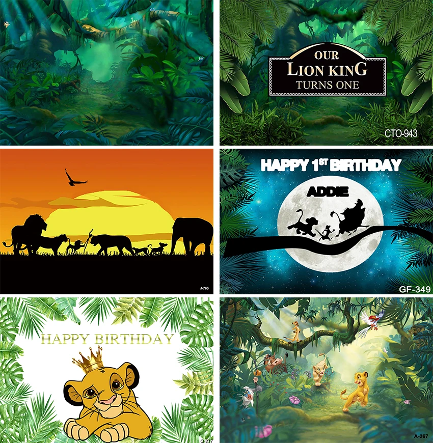 

Disney Simba Lion King Custom Backdrop Forest Kids Birthday Party Photo Background Sunset Baby Shower Banner Poster Cartoon