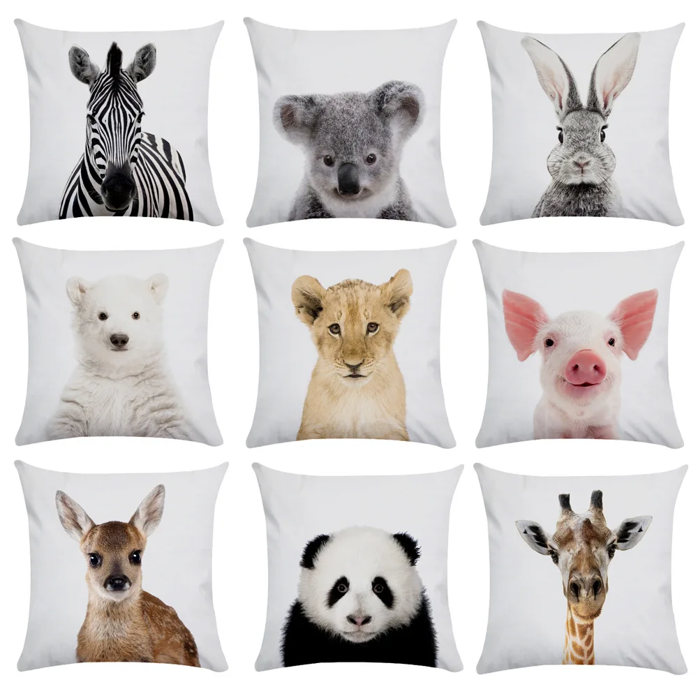 

Cute Animal Panda Giraffe Pillowcase Cushion Pillowcase Home Decor