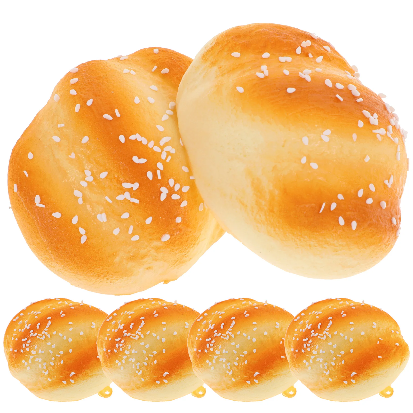 

6pcs Artificial Sesame Roll Bread PU Bread Model Bread Simulation Cake Realistic Bread Dessert Bread Photography Prop for Home