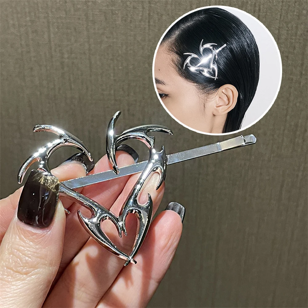 

Металлическая шпилька для волос в стиле хип-хоп с геометрическим рисунком любовное сердце символ корейская мода для девушек модный крутой ...