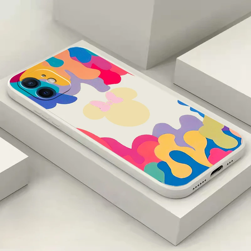 

Чехол для телефона iPhone 11 12 13 Pro MAX Mini 6 6S 7 8 Plus X XR XS MAX SE 2020, Мягкий Силиконовый ТПУ чехол с Микки и Минни