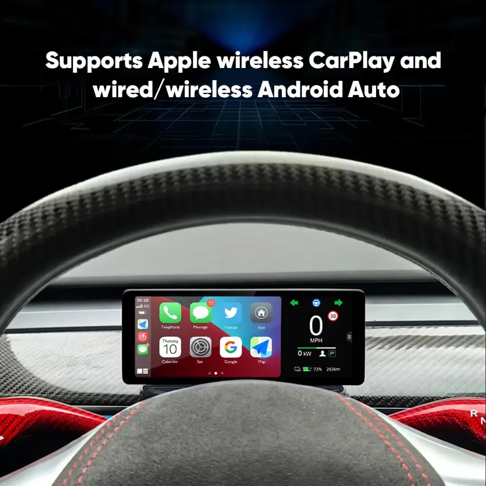 Фото TSLAccessories 6,86 ''приборная панель Carplay для Tesla Model 3 2017-2019 F68 сенсорный экран Smart HD дисплей автомобильный HUD приборная панель №2