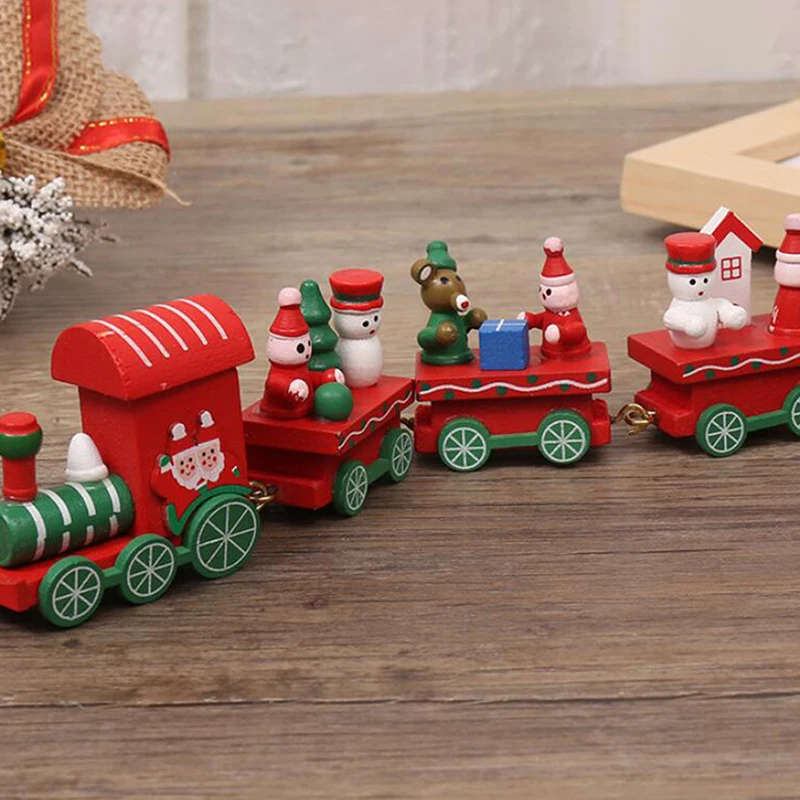 

Christmas Wooden Train Ornament Merry Christmas Toy Train Gifts For Children Kids New Year Xmas Decor