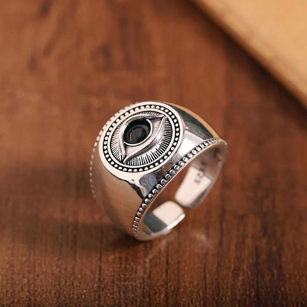 Кольцо yizai с креативным человеческим глазом мужское широкое кольцо в стиле панк