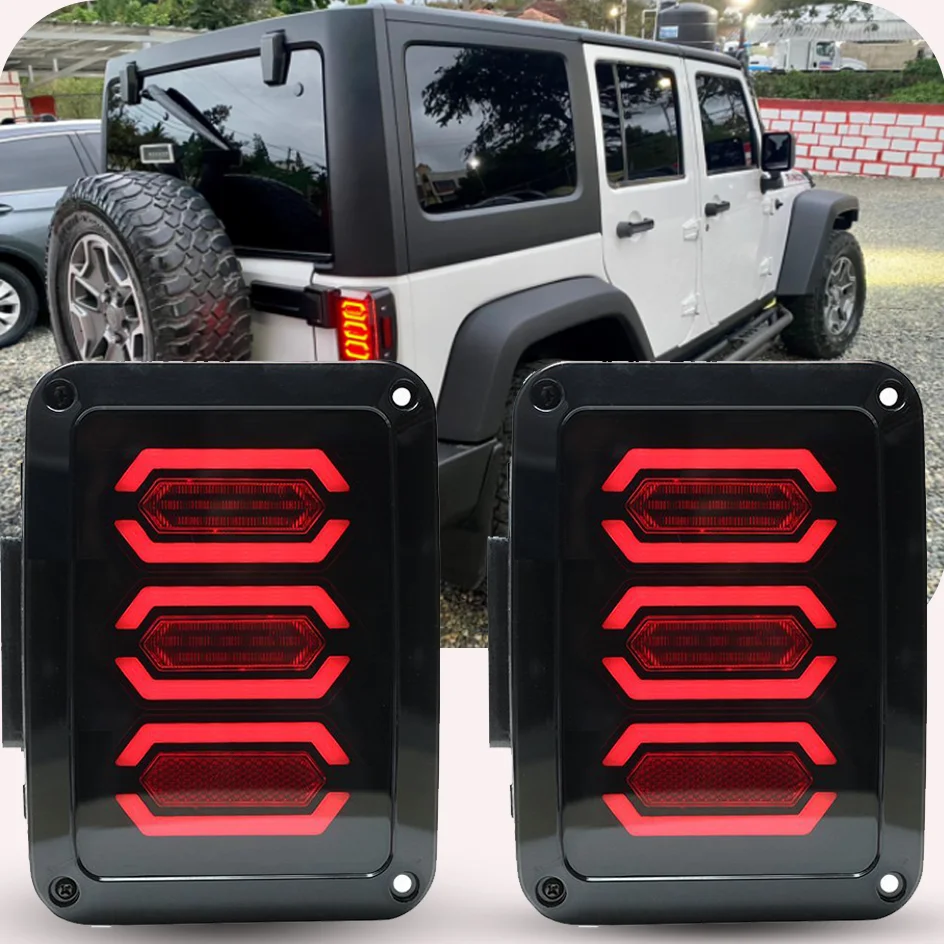 

LED Rear Tail Light Smoke Lens For Jeep Wrangler LED Brake Light Compatible with Jeep Wrangler JK JKU Accessories 2007-2018